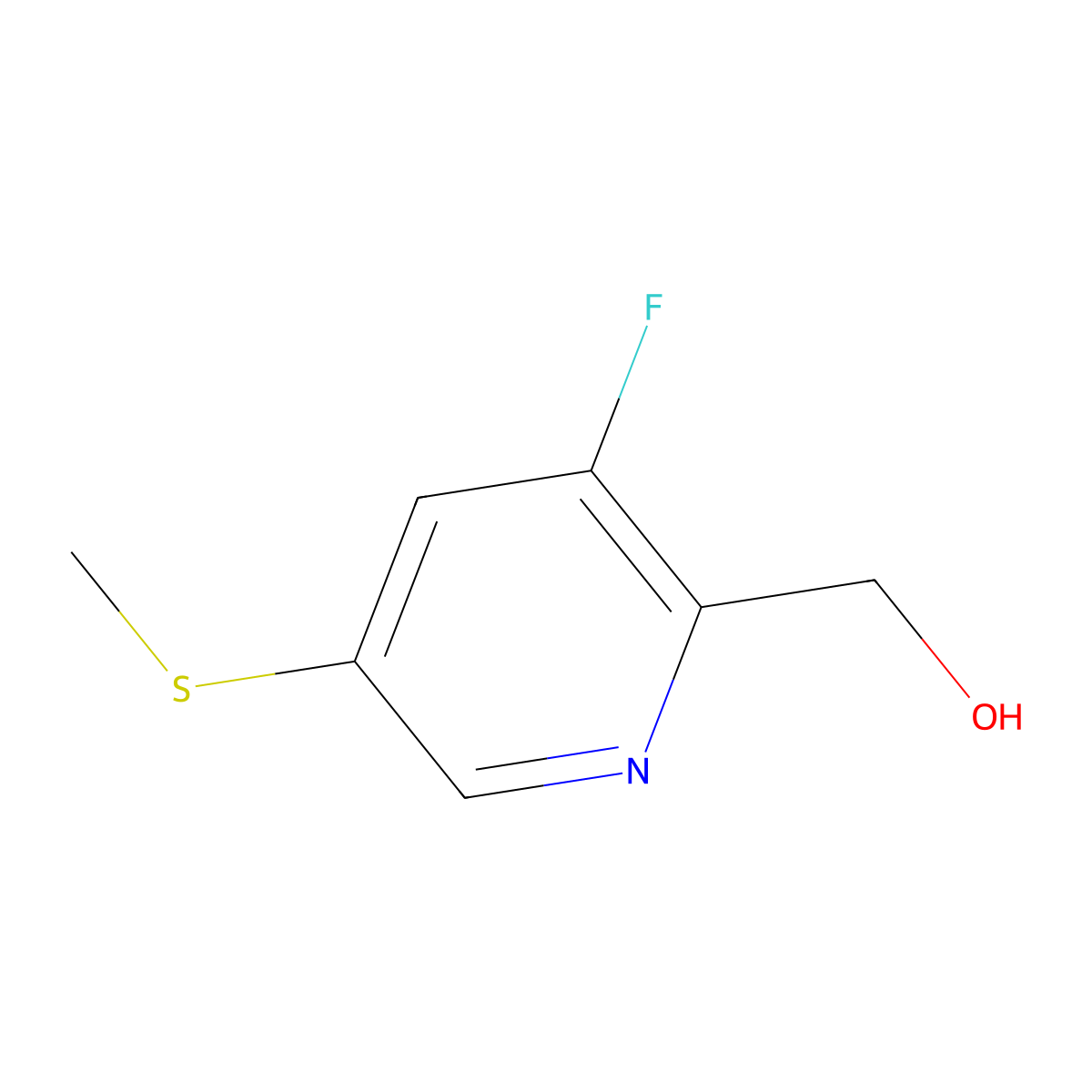 (3-Fluoro-5-(methylthio)pyridin-2-yl)methanol molecular structure, CAS 2748451-09-2