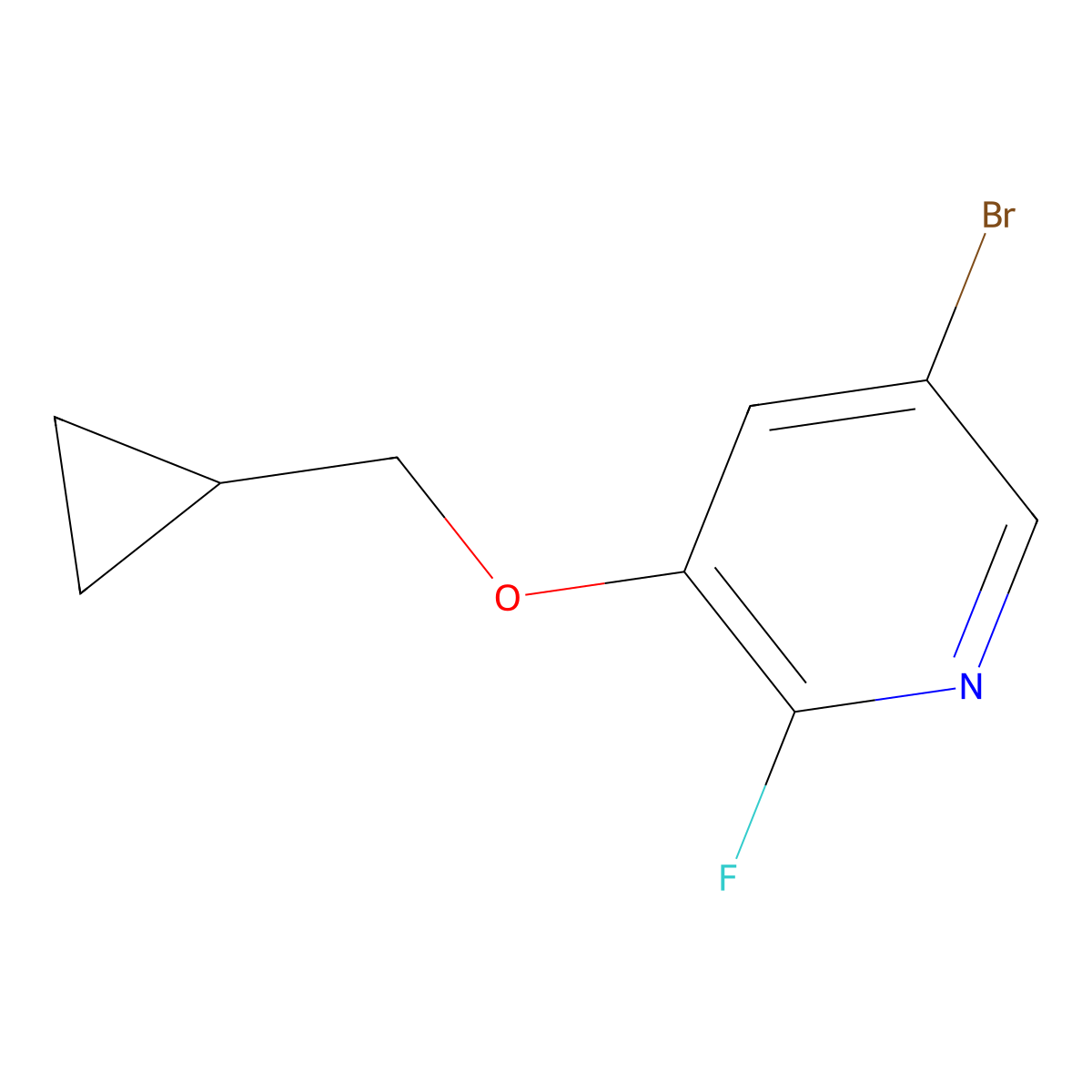 5-Bromo-3-(cyclopropylmethoxy)-2-fluoropyridine molecular structure, CAS 2748452-93-7