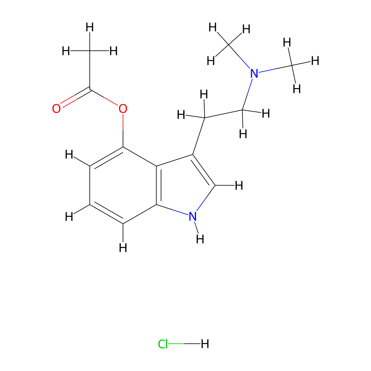 4-acetoxy DMT (hydrochloride) molecular structure, CAS 2748484-99-1