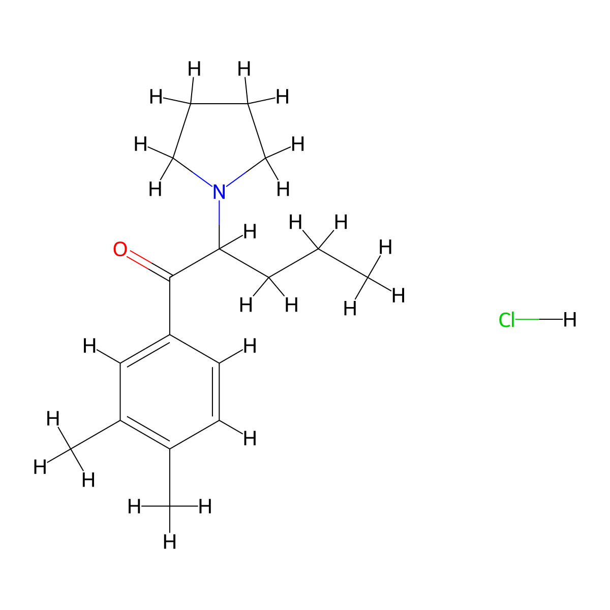 3',4'-dimethyl-alpha-Pyrrolidinovalerophenone (hydrochloride) molecular structure, CAS 2748485-15-4