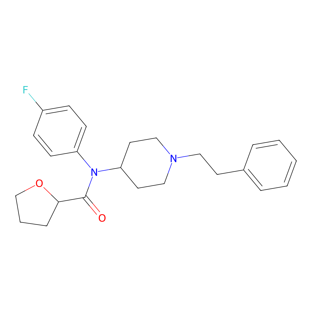 p-Fluoro-tetrahydrofuranylfentanyl molecular structure, CAS 2748485-18-7