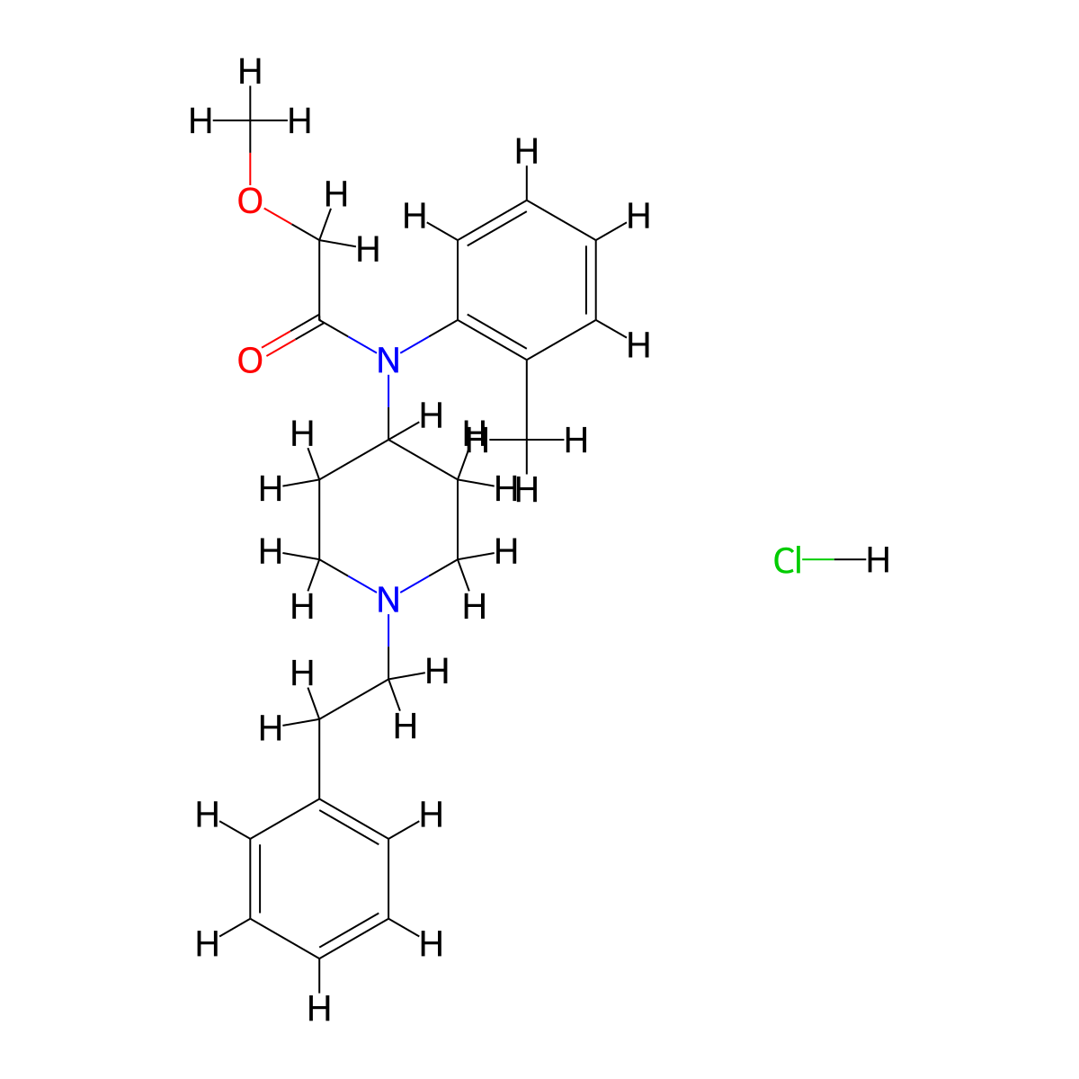 ortho-Methyl Methoxyacetyl Fentanyl Hydrochloride molecular structure, CAS 2748485-23-4