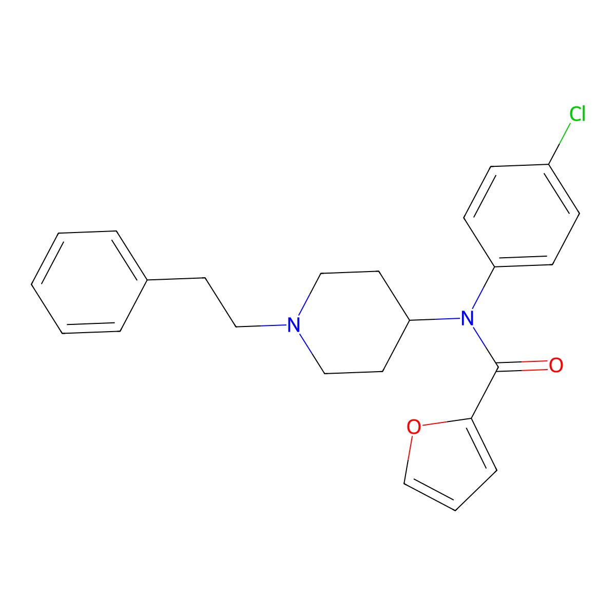 Para-chlorofuranylfentanyl molecular structure, CAS 2748496-77-5