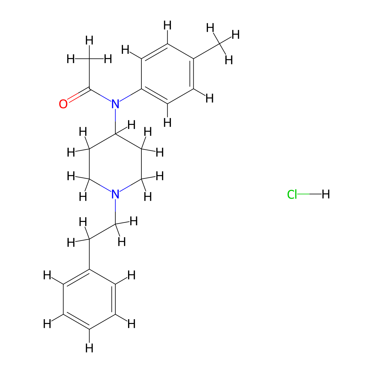 N-(1-phenethylpiperidin-4-yl)-N-(p-tolyl)acetamide,monohydrochloride molecular structure, CAS 2748496-88-8