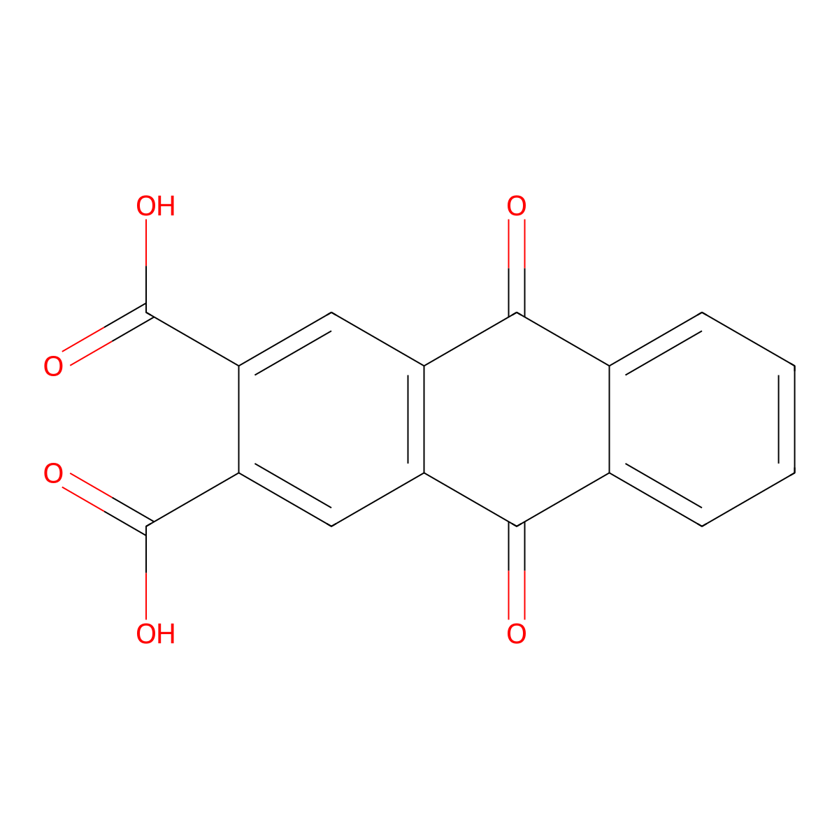Anthraquinone-2,3-dicarboxylic Acid molecular structure, CAS 27485-15-0