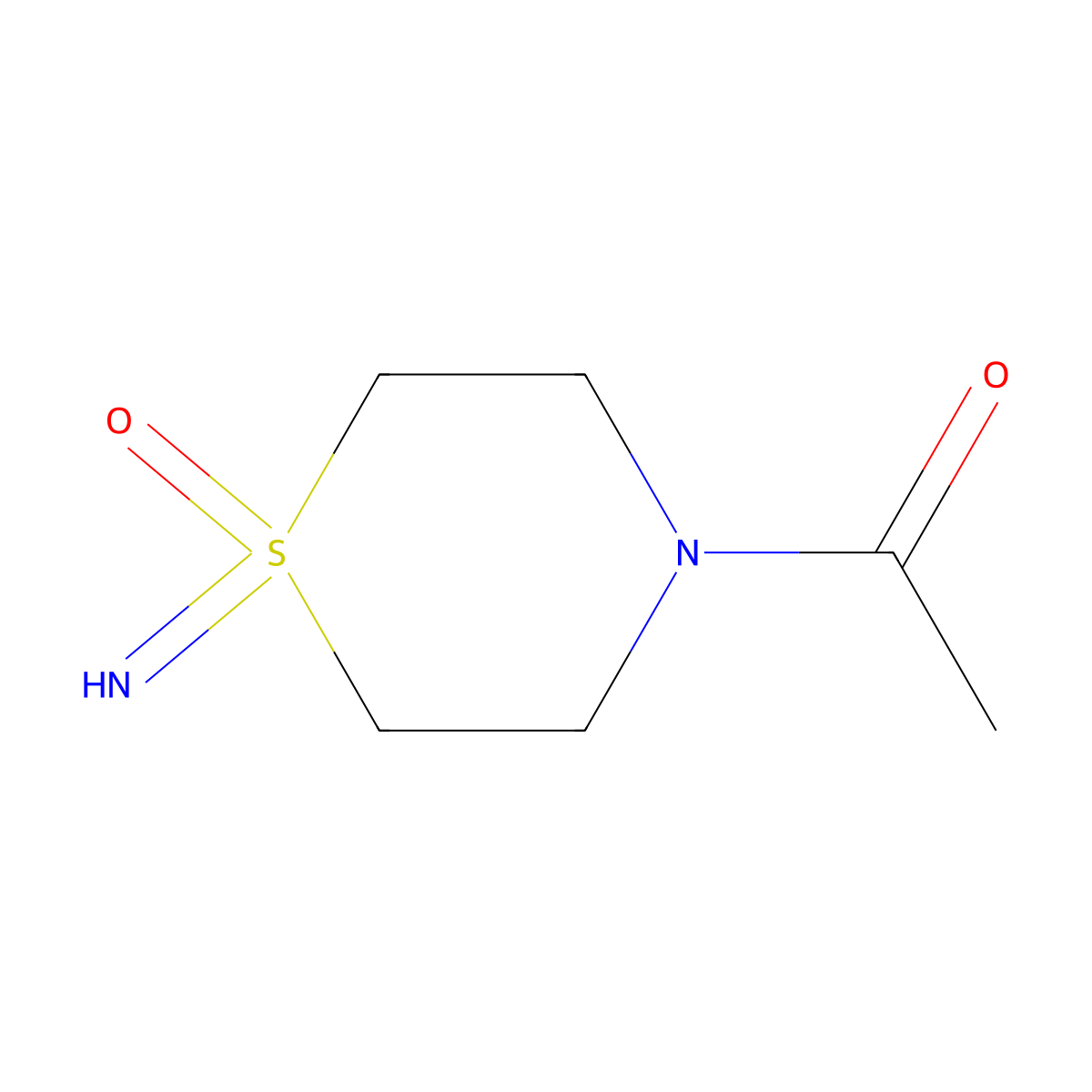 4-Acetyl-1-imino-1lambda6-thiomorpholin-1-one molecular structure, CAS 2748500-37-8