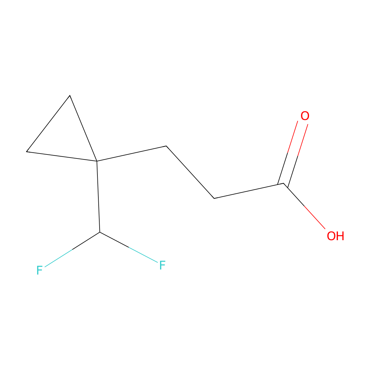 3-[1-(Difluoromethyl)cyclopropyl]propanoic acid molecular structure, CAS 2748551-28-0
