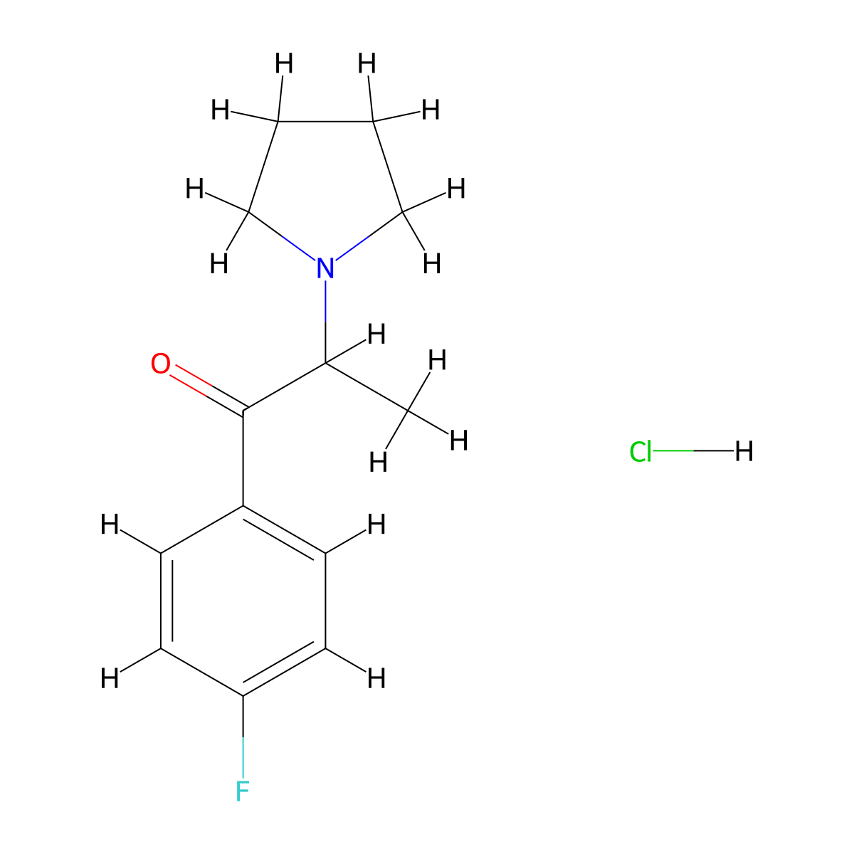 4'-fluoro-alpha-Pyrrolidinopropiophenone (hydrochloride) molecular structure, CAS 2748590-18-1