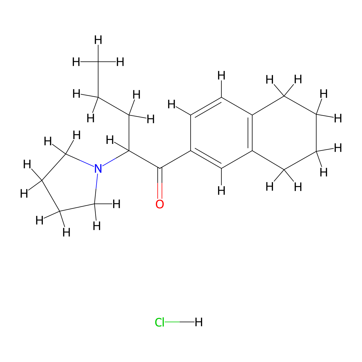 3',4'-tetramethylene-alpha-Pyrrolidinovalerophenone (hydrochloride) molecular structure, CAS 2748590-73-8