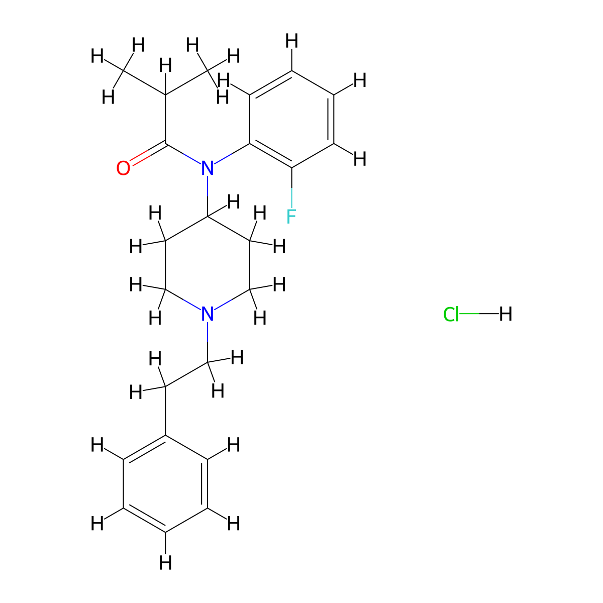 o-Fluoroisobutyryl fentanyl hydrochloride molecular structure, CAS 2748591-21-9