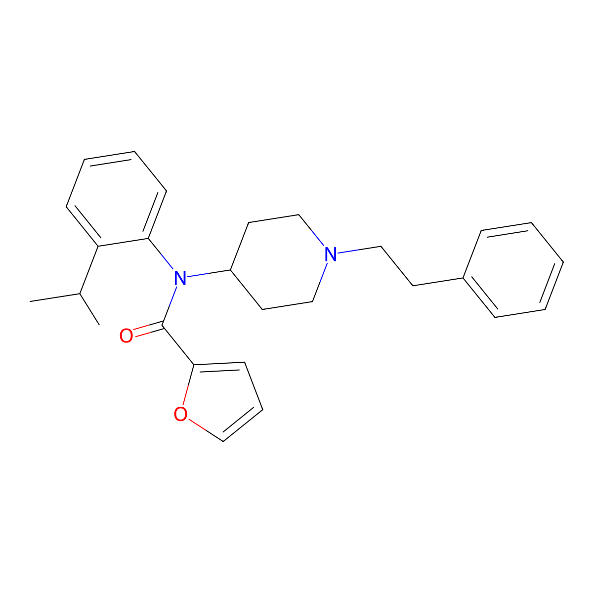 Ortho-isopropylfuranylfentanyl molecular structure, CAS 2748591-50-4