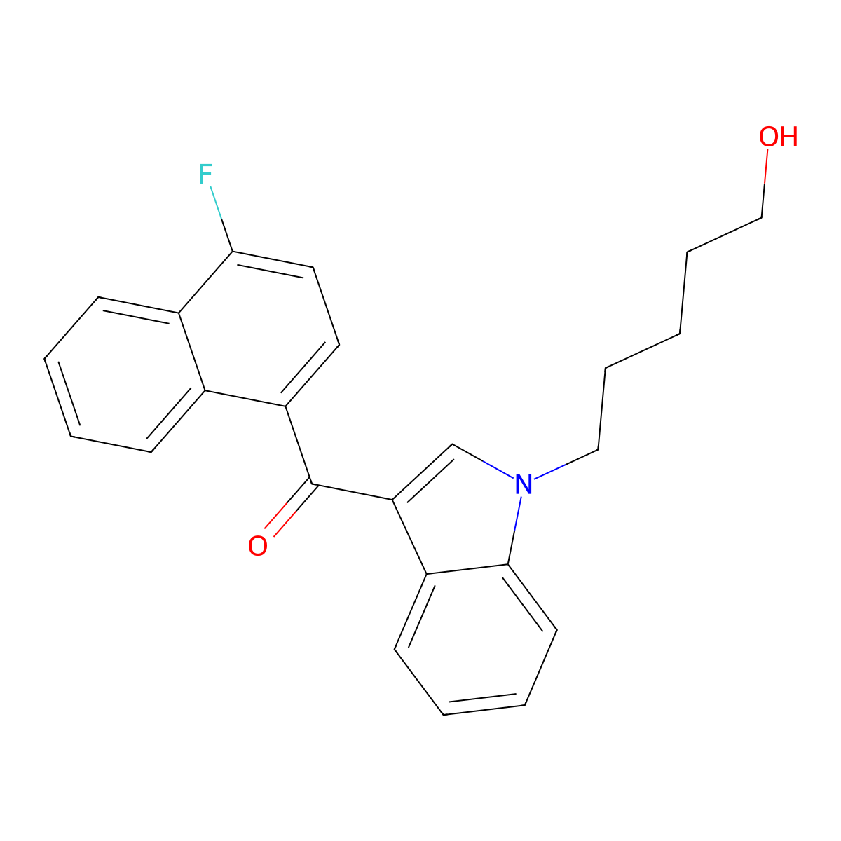 JWH 412 N-(5-hydroxypentyl) metabolite molecular structure, CAS 2748591-83-3