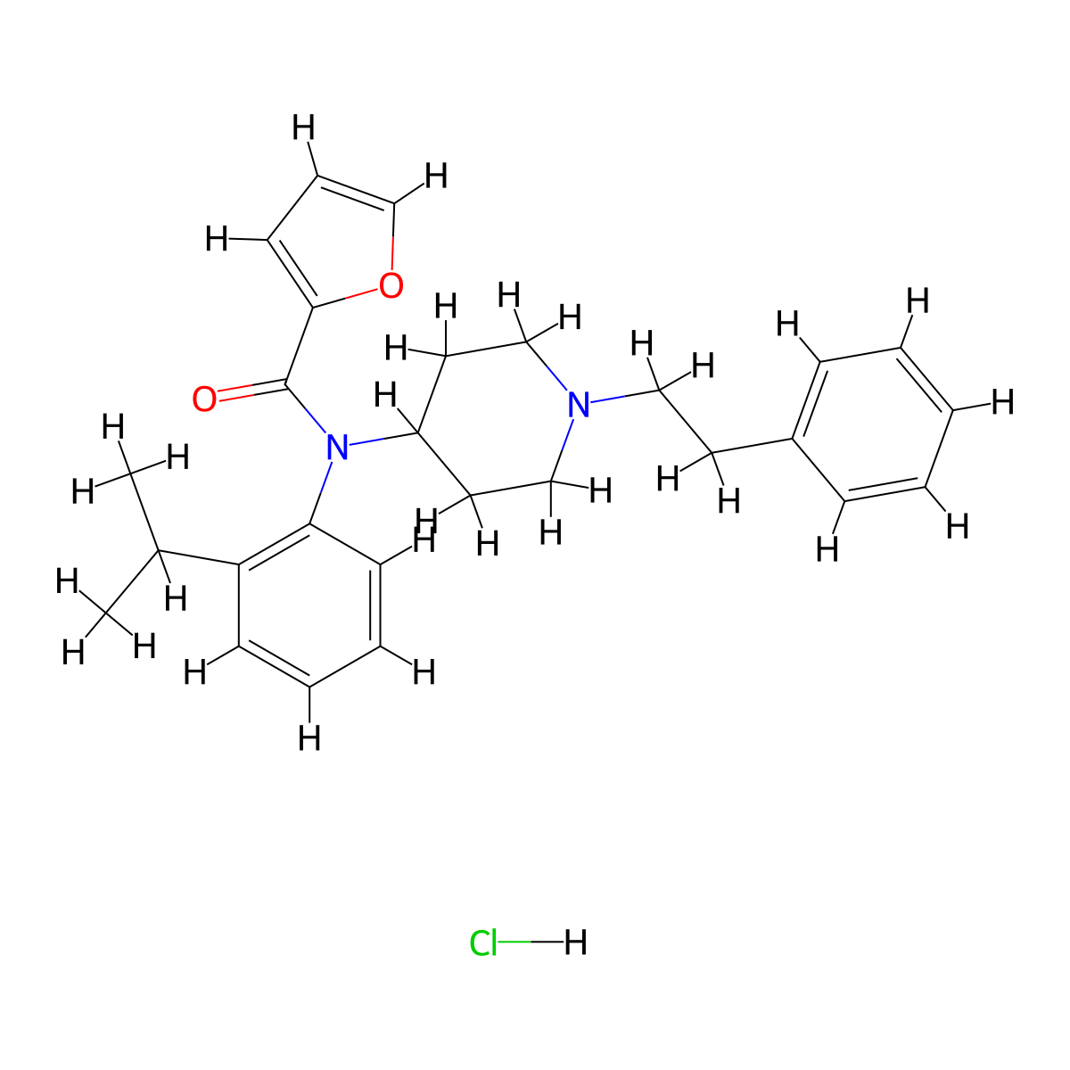 ortho-isopropyl Furanyl fentanyl (hydrochloride) molecular structure, CAS 2748591-93-5
