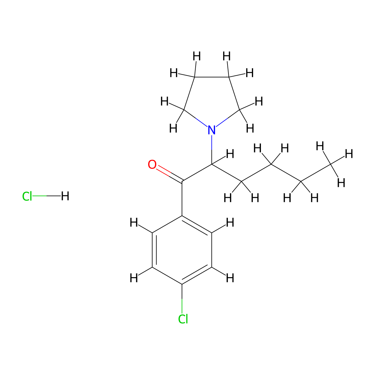 1-(4-Chlorophenyl)-2-(pyrrolidin-1-yl)hexan-1-one,monohydrochloride molecular structure, CAS 2748592-29-0