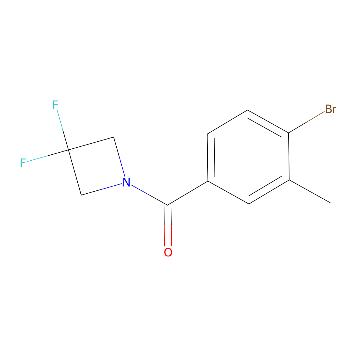 (4-Bromo-3-methylphenyl)(3,3-difluoroazetidin-1-yl)methanone molecular structure, CAS 2748596-04-3