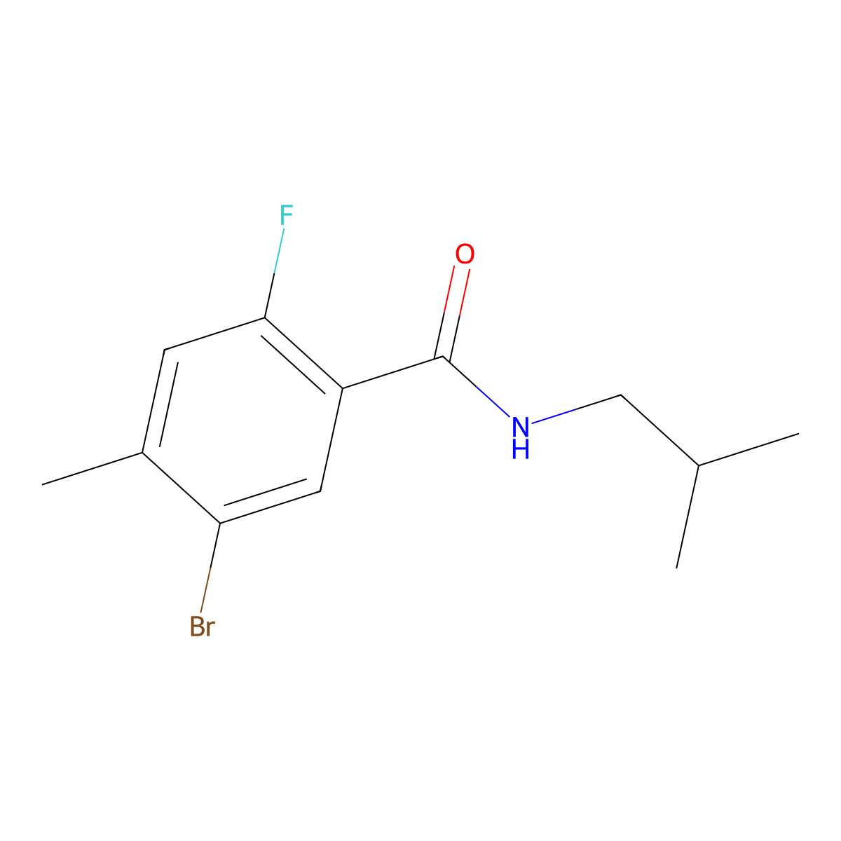 5-Bromo-2-fluoro-N-isobutyl-4-methylbenzamide molecular structure, CAS 2748610-10-6