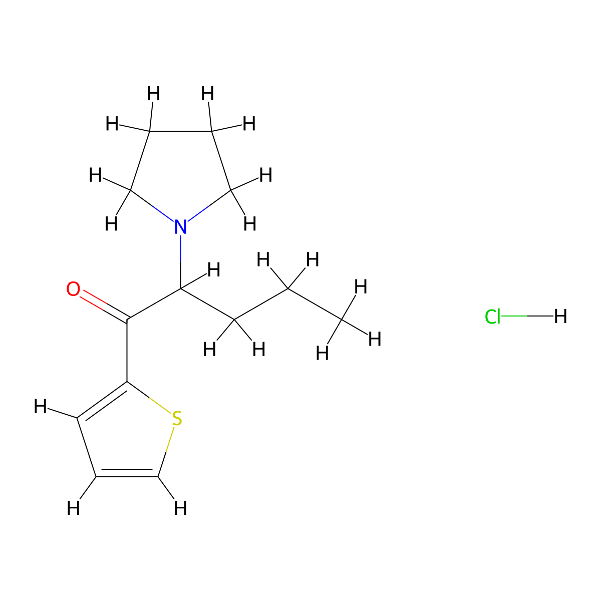 alpha-Pyrrolidinopentiothiophenone (hydrochloride) molecular structure, CAS 2748622-52-6