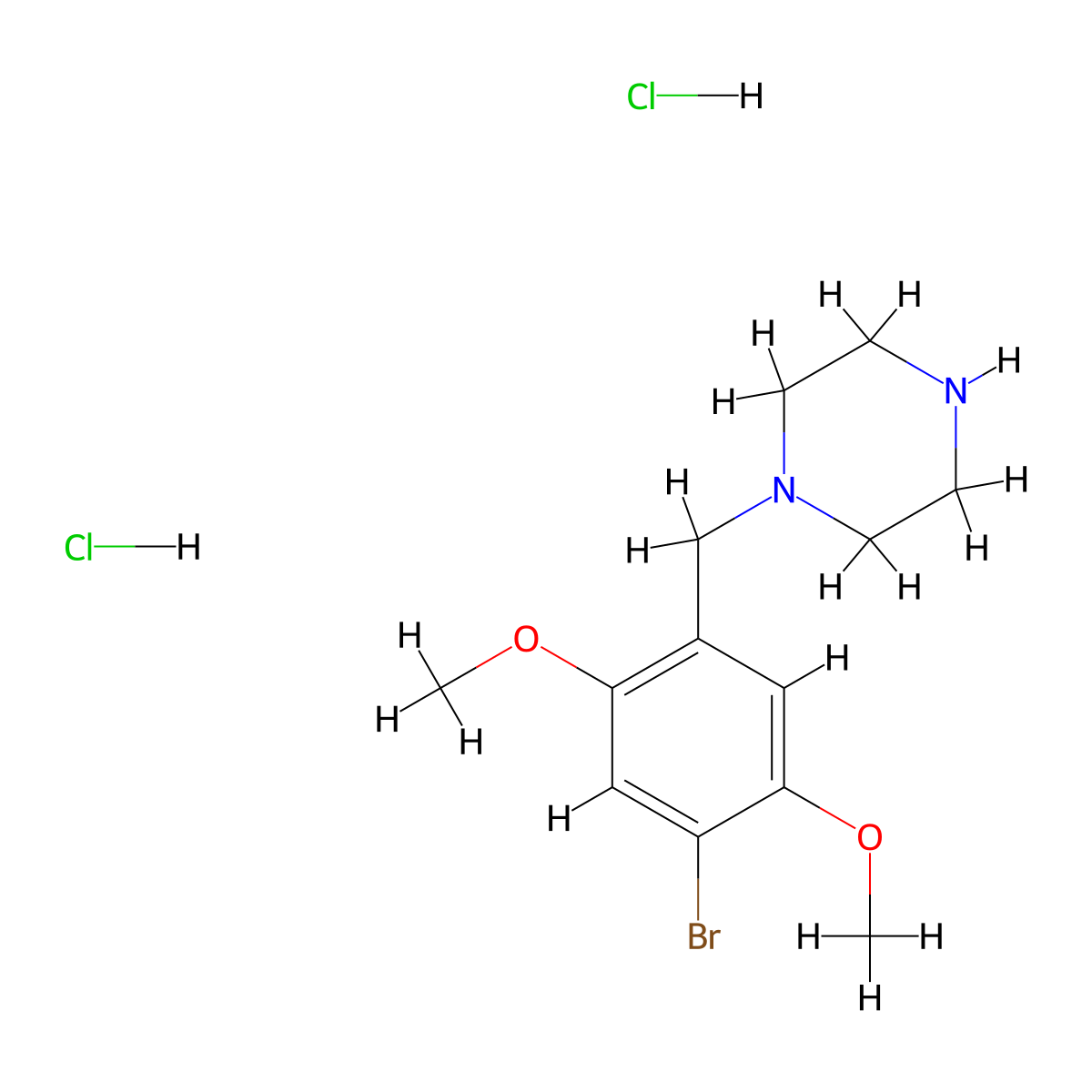 1-[(4-Bromo-2,5-dimethoxyphenyl)methyl]-piperazine,dihydrochloride molecular structure, CAS 2748622-68-4