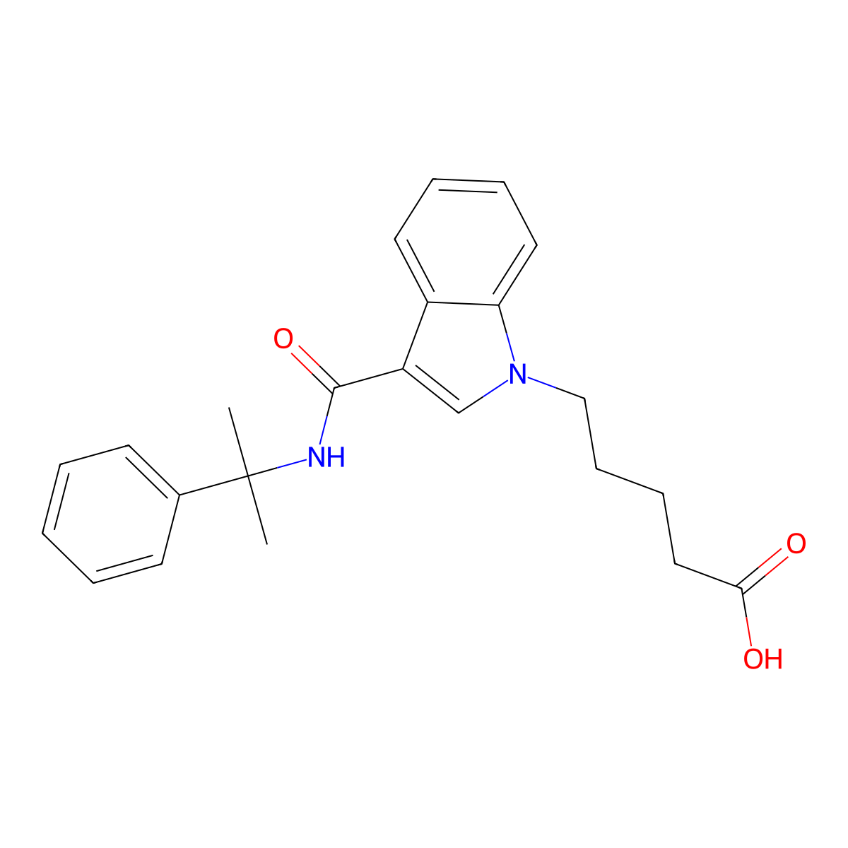 CUMYL-PICA N-pentanoic acid metabolite molecular structure, CAS 2748623-20-1