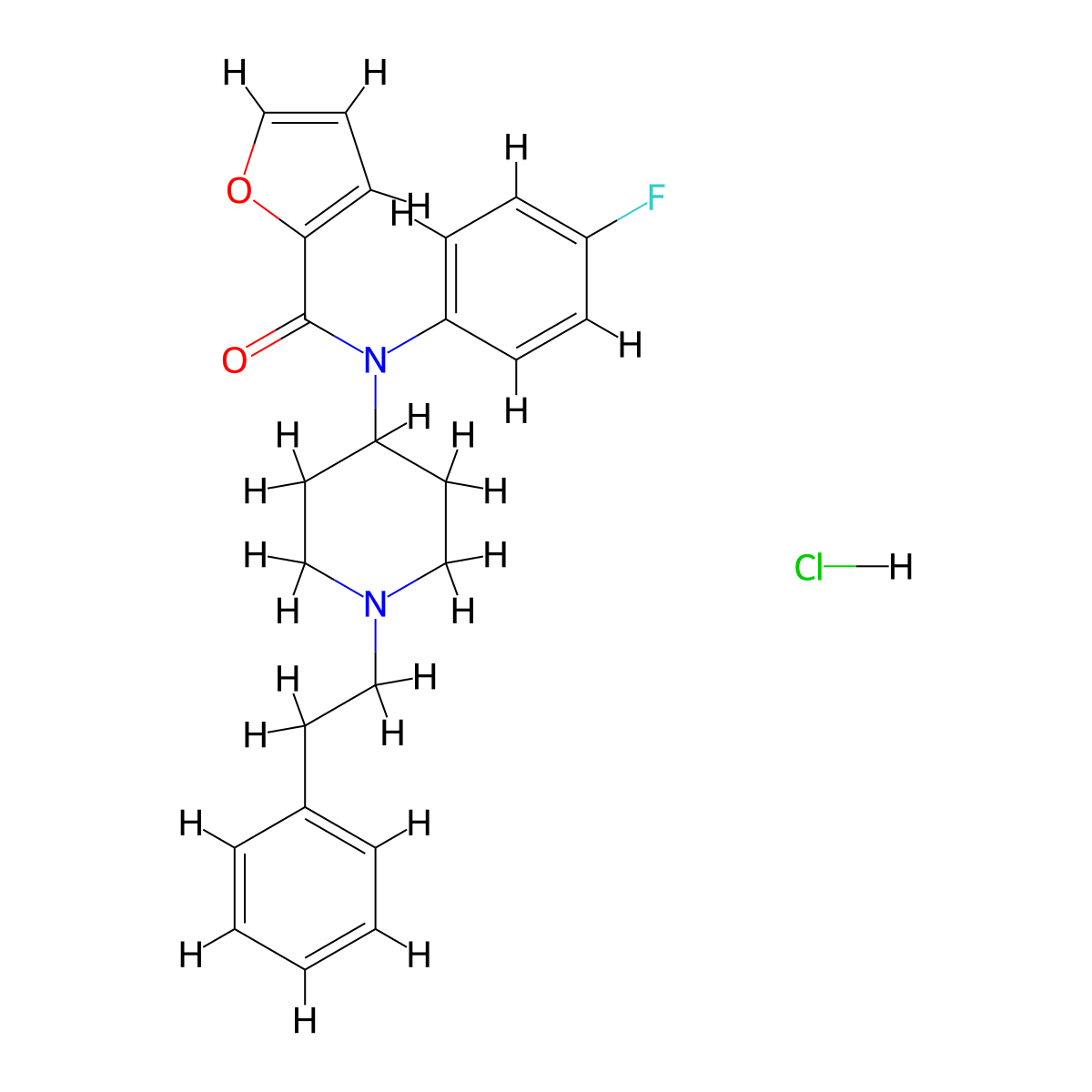 p-Fluoro furanyl fentanyl hydrochloride molecular structure, CAS 2748623-32-5