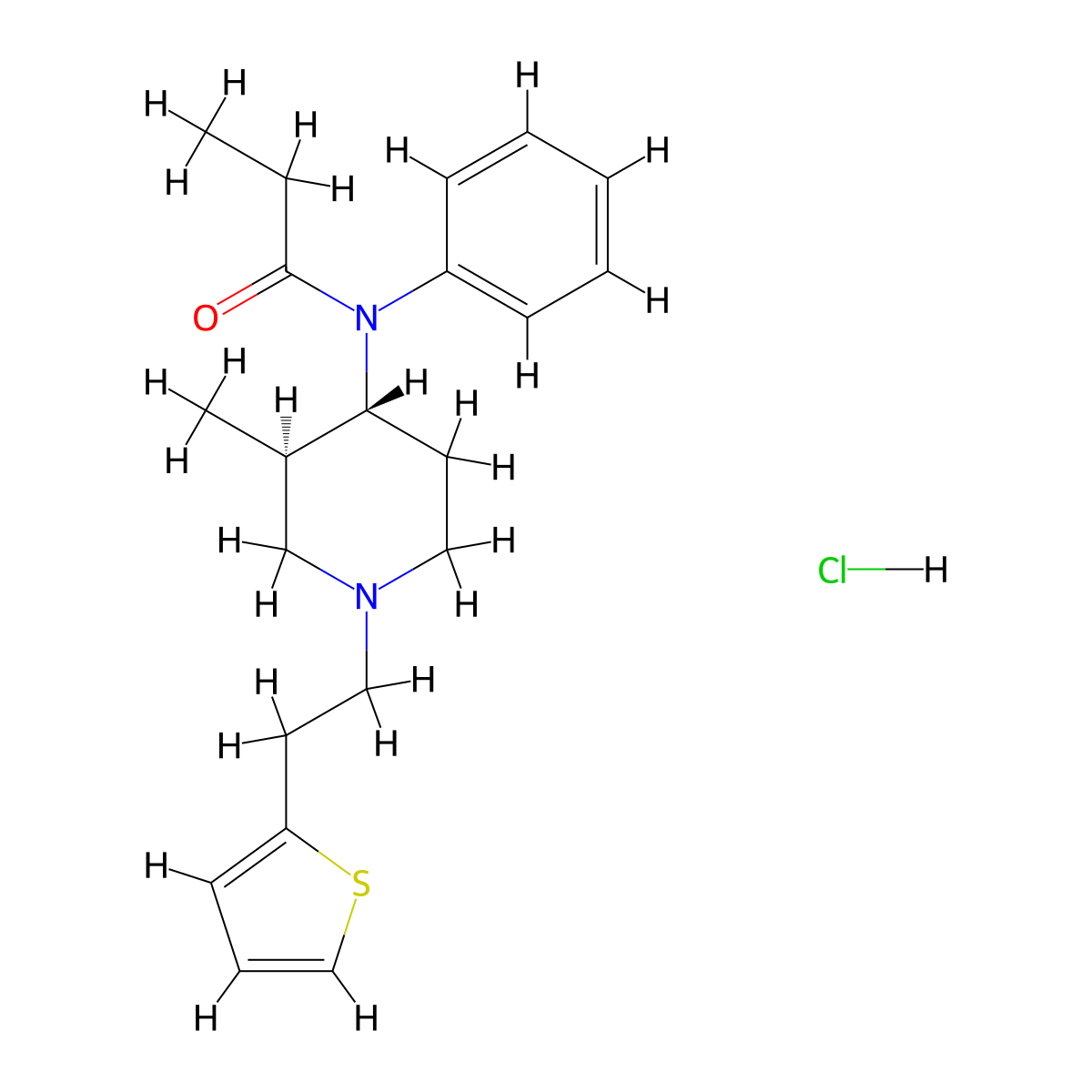 (+/-)-trans-3-Methyl thiofentanyl hydrochloride molecular structure, CAS 2748623-40-5