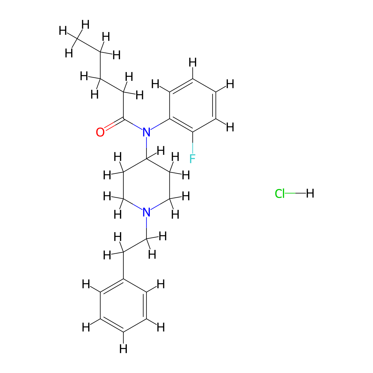 ortho-fluoro Valeryl fentanyl (hydrochloride) molecular structure, CAS 2748624-06-6