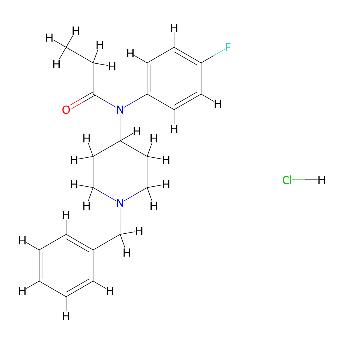 N-benzyl para-fluoro Norfentanyl (hydrochloride) molecular structure, CAS 2748624-34-0