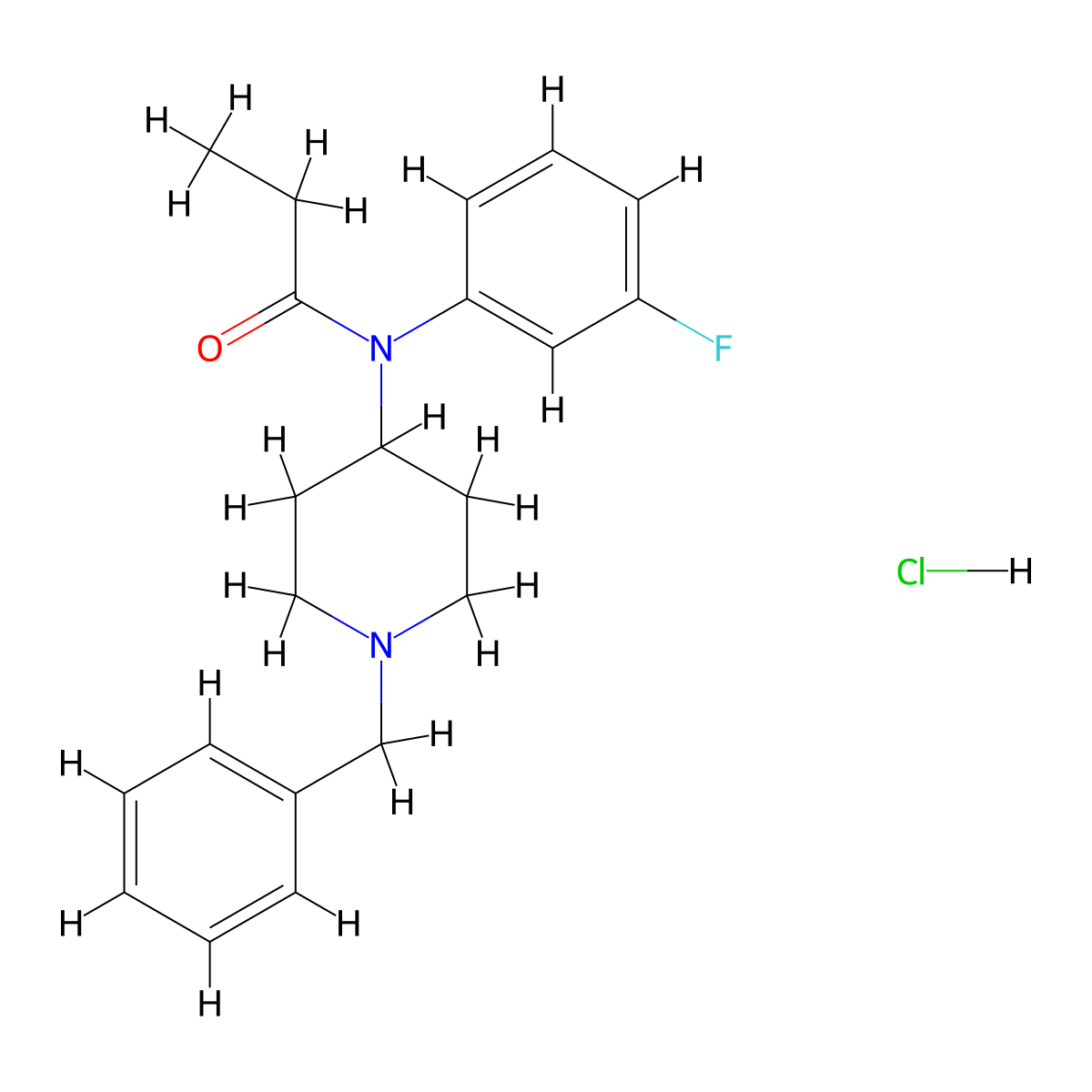 N-benzyl meta-fluoro Norfentanyl (hydrochloride) molecular structure, CAS 2748624-49-7
