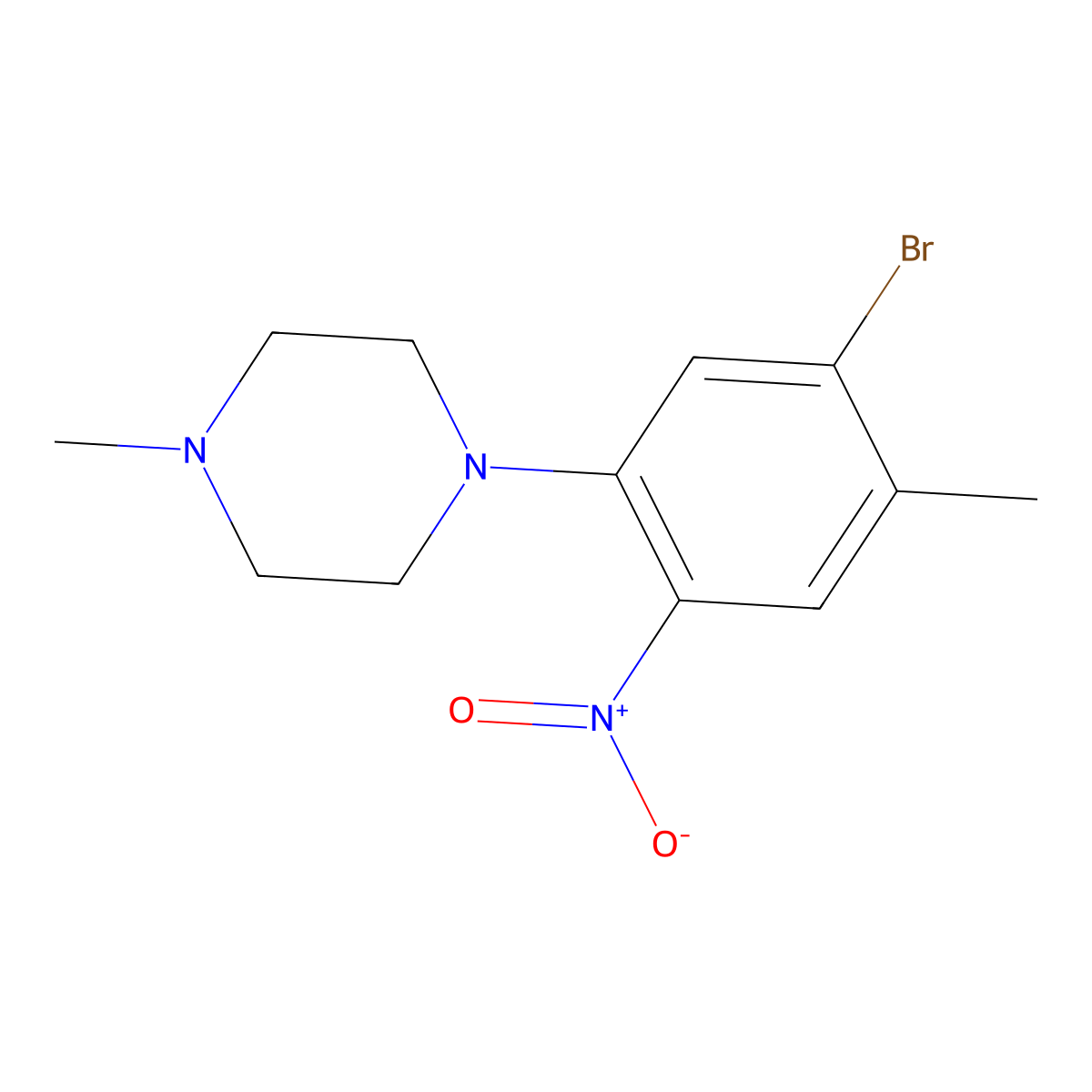 1-(5-Bromo-4-methyl-2-nitrophenyl)-4-methylpiperazine molecular structure, CAS 2748630-81-9
