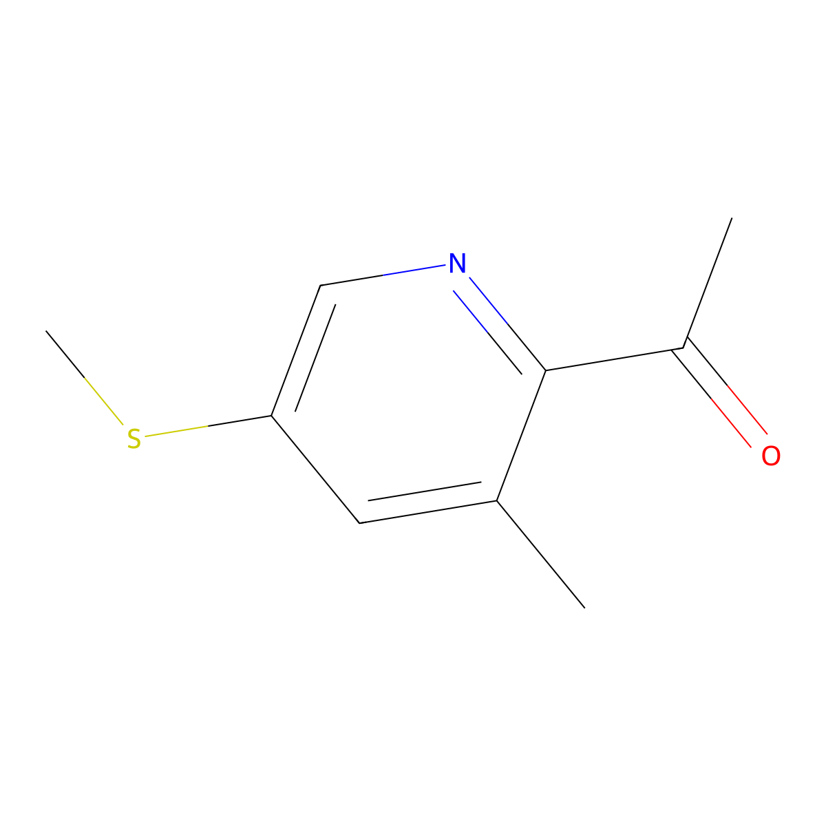 1-(3-Methyl-5-(methylthio)pyridin-2-yl)ethan-1-one molecular structure, CAS 2748633-21-6