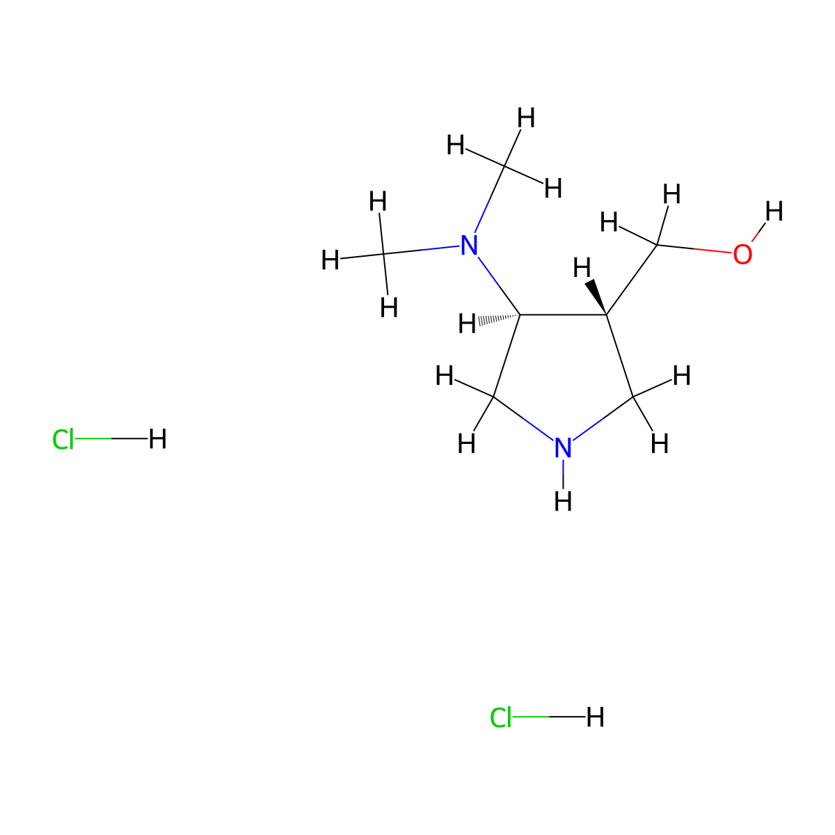 [(3R,4S)-4-(dimethylamino)pyrrolidin-3-yl]methanol;dihydrochloride molecular structure, CAS 2748634-53-7
