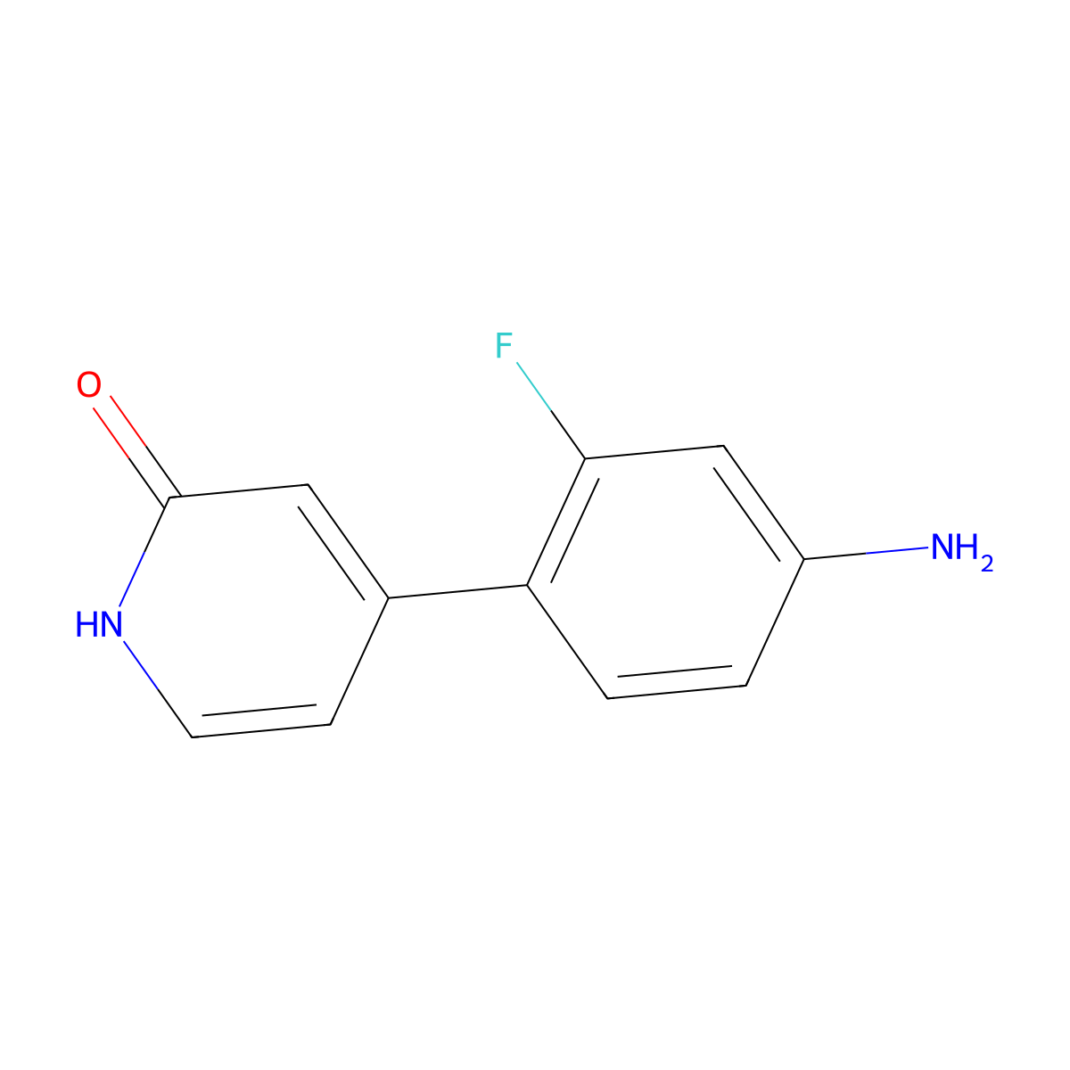 4-(4-amino-2-fluorophenyl)pyridin-2(1H)-one molecular structure, CAS 2748751-79-1