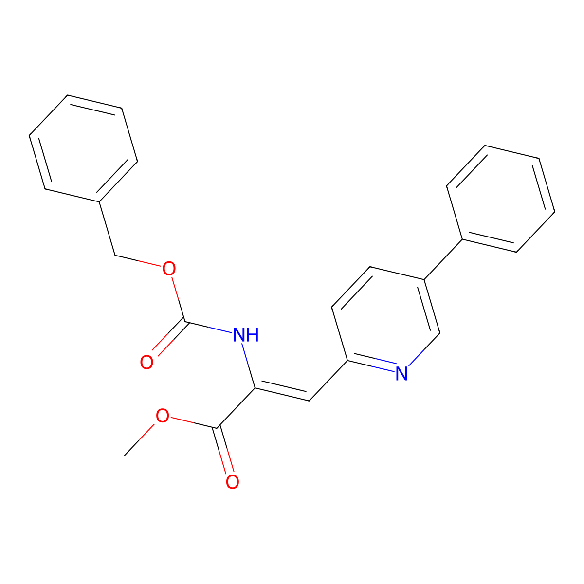 2-Benzyloxycarbonylamino-3-(5-phenyl-pyridin-2-yl)-acrylic acid methyl ester molecular structure, CAS 2748943-41-9