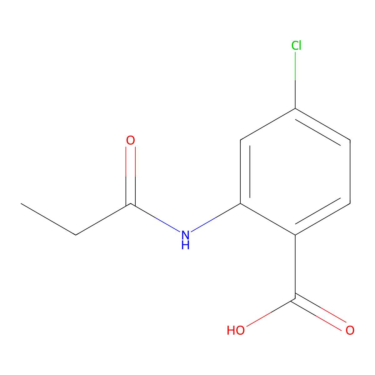 4-Chloro-2-(propanoylamino)benzoic acid molecular structure, CAS 274901-75-6