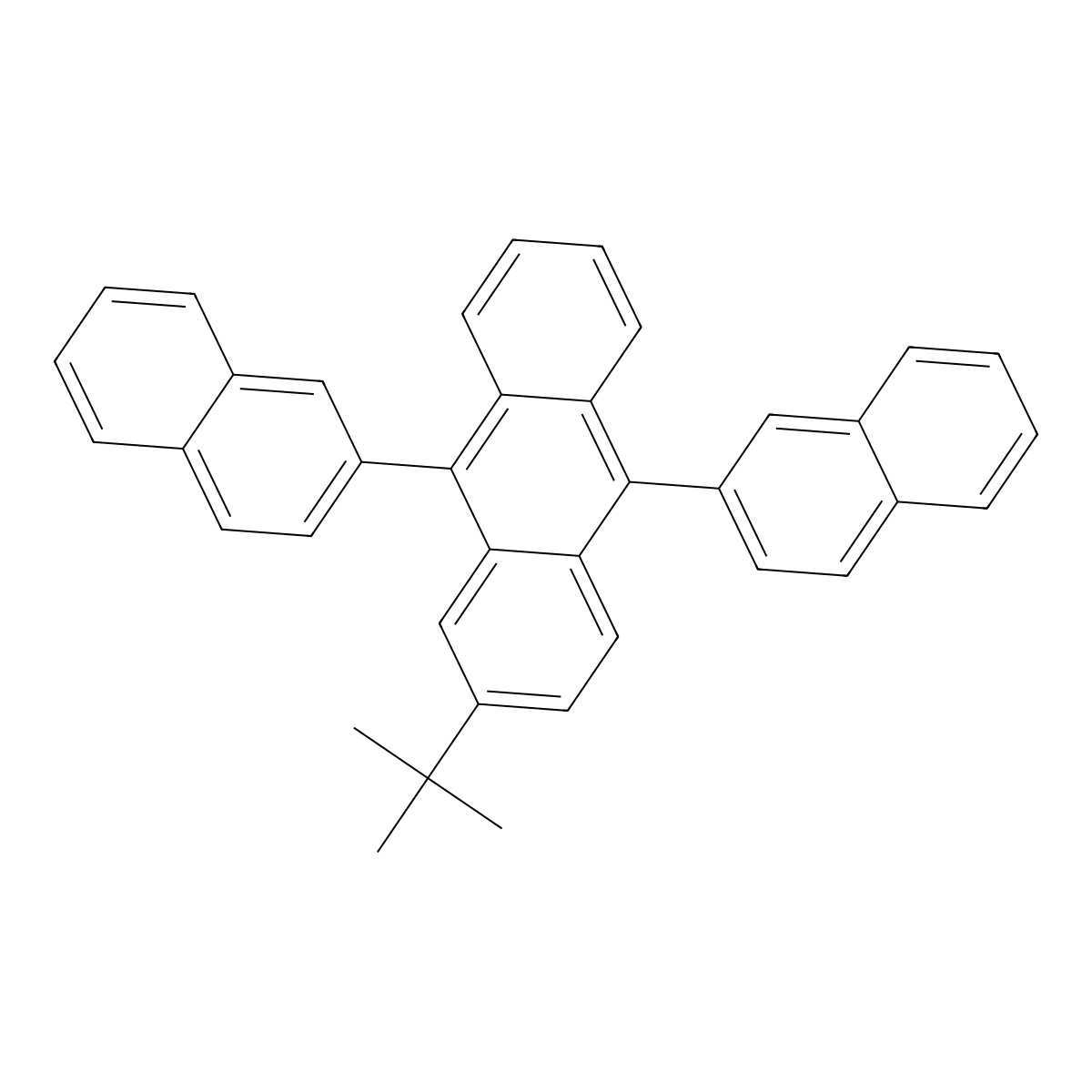 2-tert-Butyl-9,10-di(naphth-2-yl)anthracene molecular structure, CAS 274905-73-6