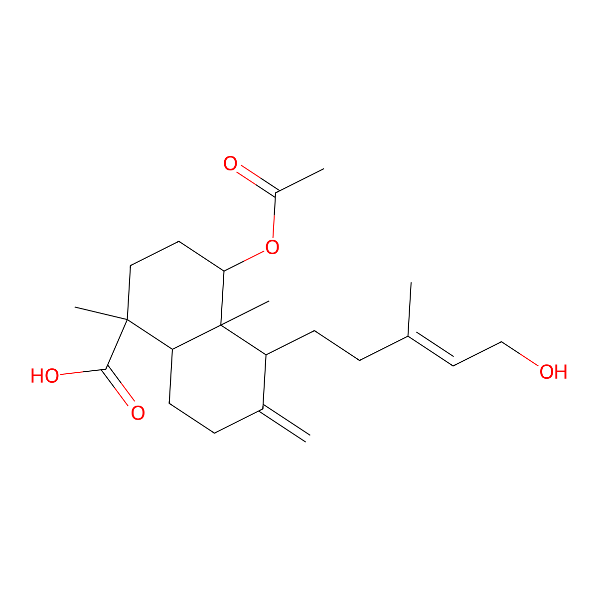 4-acetyloxy-5-[(E)-5-hydroxy-3-methylpent-3-enyl]-1,4a-dimethyl-6-methylidene-3,4,5,7,8,8a-hexahydro-2H-naphthalene-1-carboxylic acid molecular structure, CAS 2749107-40-0