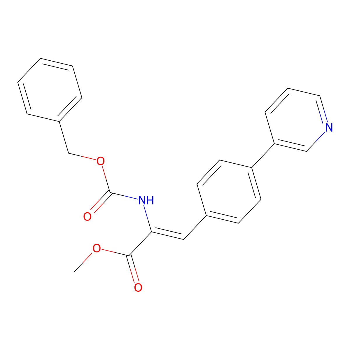 methyl (Z)-2-(phenylmethoxycarbonylamino)-3-(4-pyridin-3-ylphenyl)prop-2-enoate molecular structure, CAS 2749112-28-3