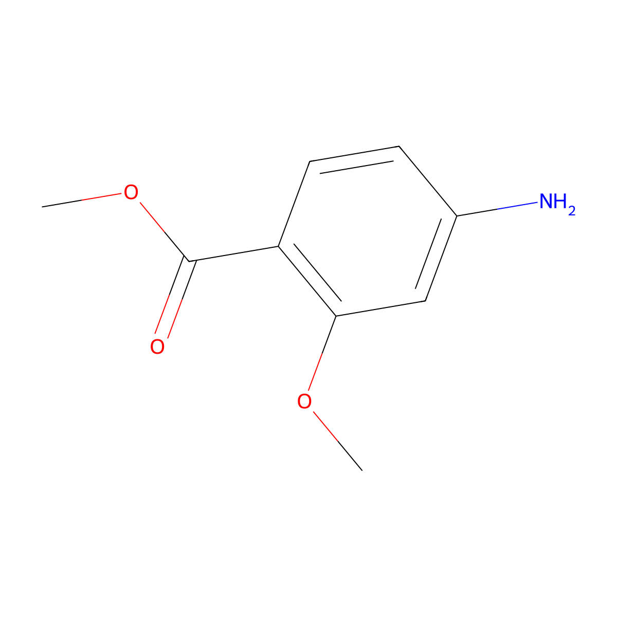 Methyl 4-amino-o-anisate molecular structure, CAS 27492-84-8