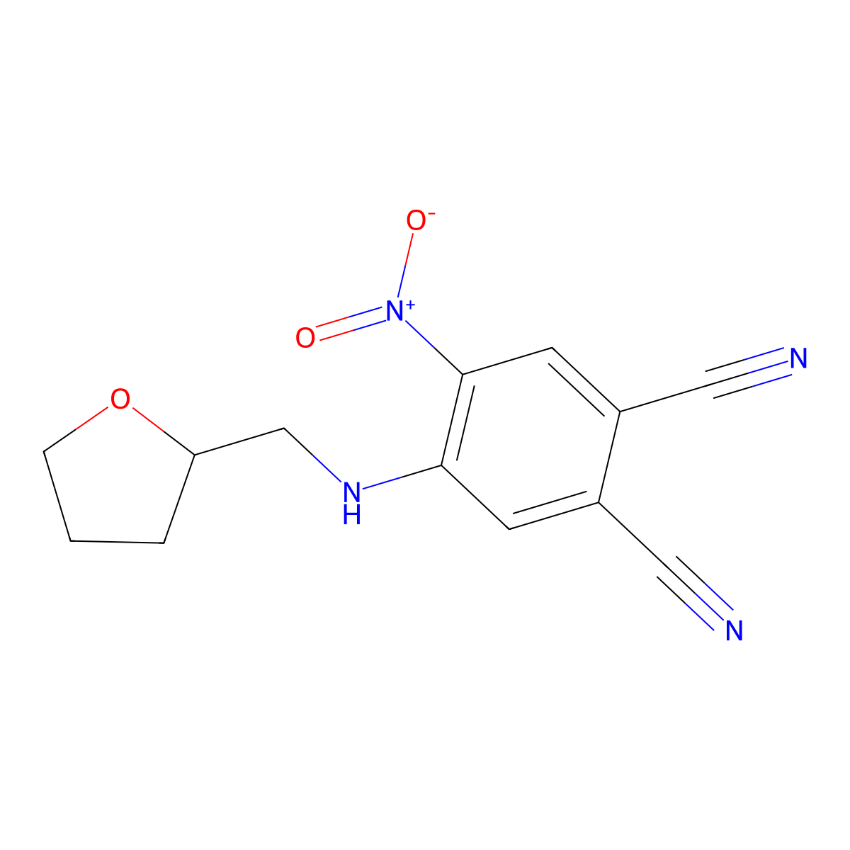 4-Nitro-5-[(tetrahydro-2-furanylmethyl)amino]phthalonitrile molecular structure, CAS 274924-62-8
