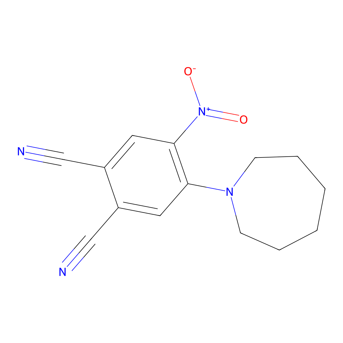 4-(Azepan-1-yl)-5-nitrobenzene-1,2-dicarbonitrile molecular structure, CAS 274924-68-4