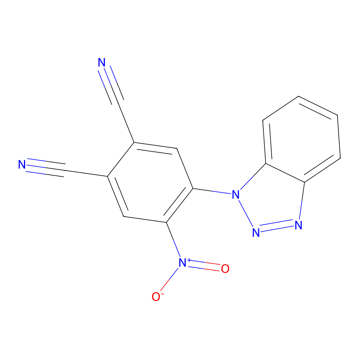 4-(Benzotriazol-1-yl)-5-nitrobenzene-1,2-dicarbonitrile molecular structure, CAS 274924-71-9