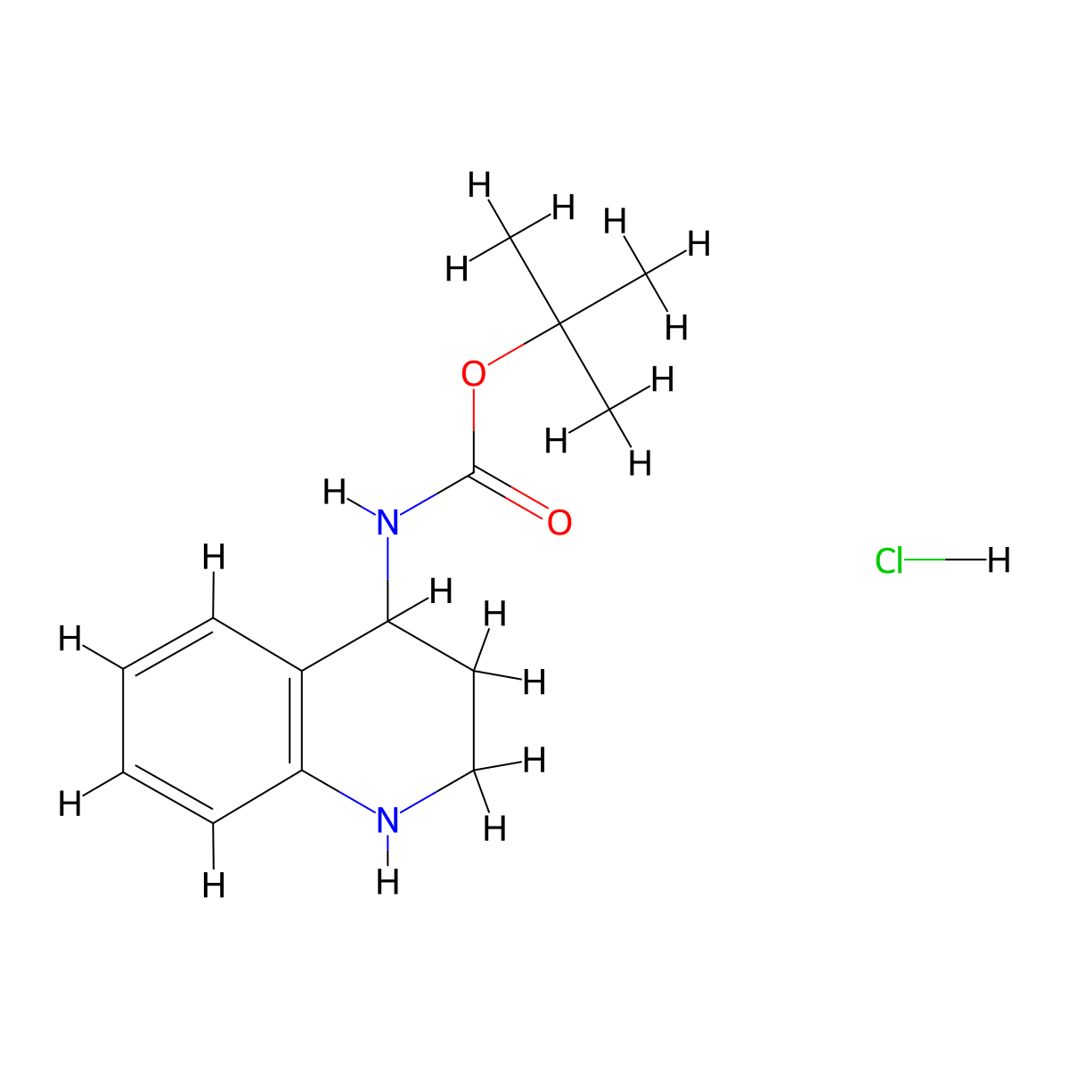 tert-butyl N-(1,2,3,4-tetrahydroquinolin-4-yl)carbamate hydrochloride molecular structure, CAS 2749277-60-7