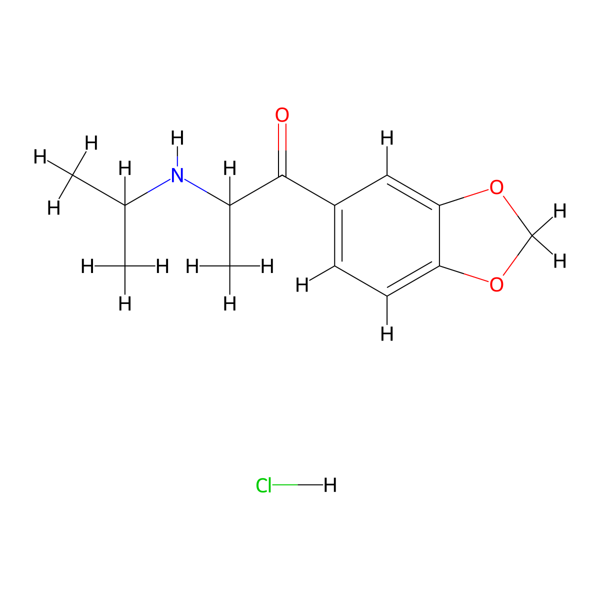 3,4-Methylenedioxy-N-isopropylcathinone (hydrochloride) molecular structure, CAS 2749298-40-4