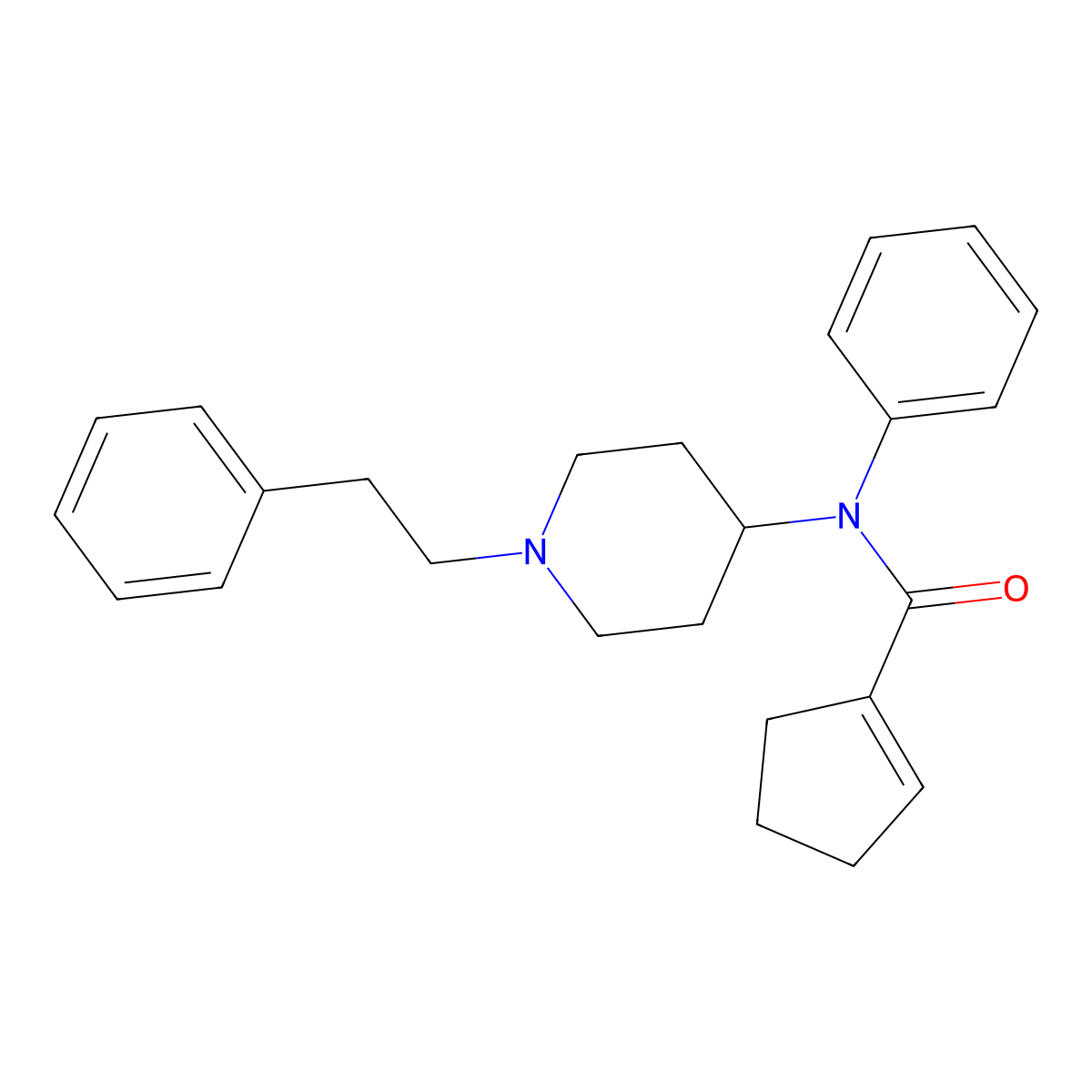 Cyclopentenylfentanyl molecular structure, CAS 2749298-74-4