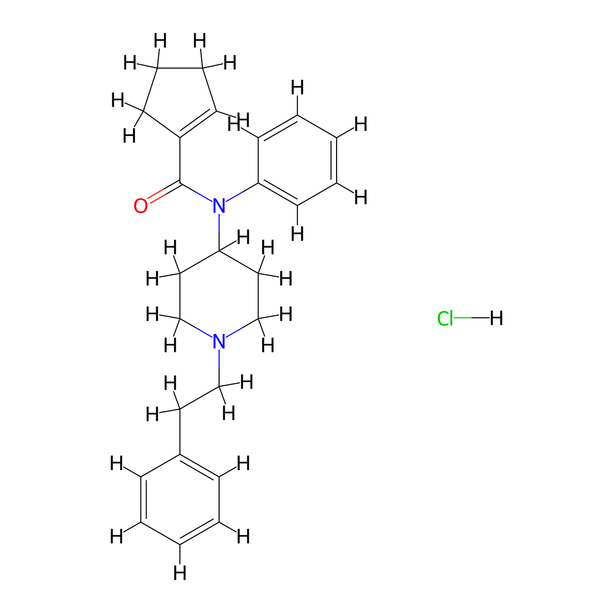 Cyclopentenyl fentanyl hydrochloride molecular structure, CAS 2749298-75-5