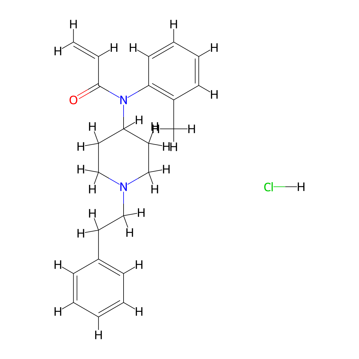 ortho-methyl Acrylfentanyl (hydrochloride) molecular structure, CAS 2749299-21-4