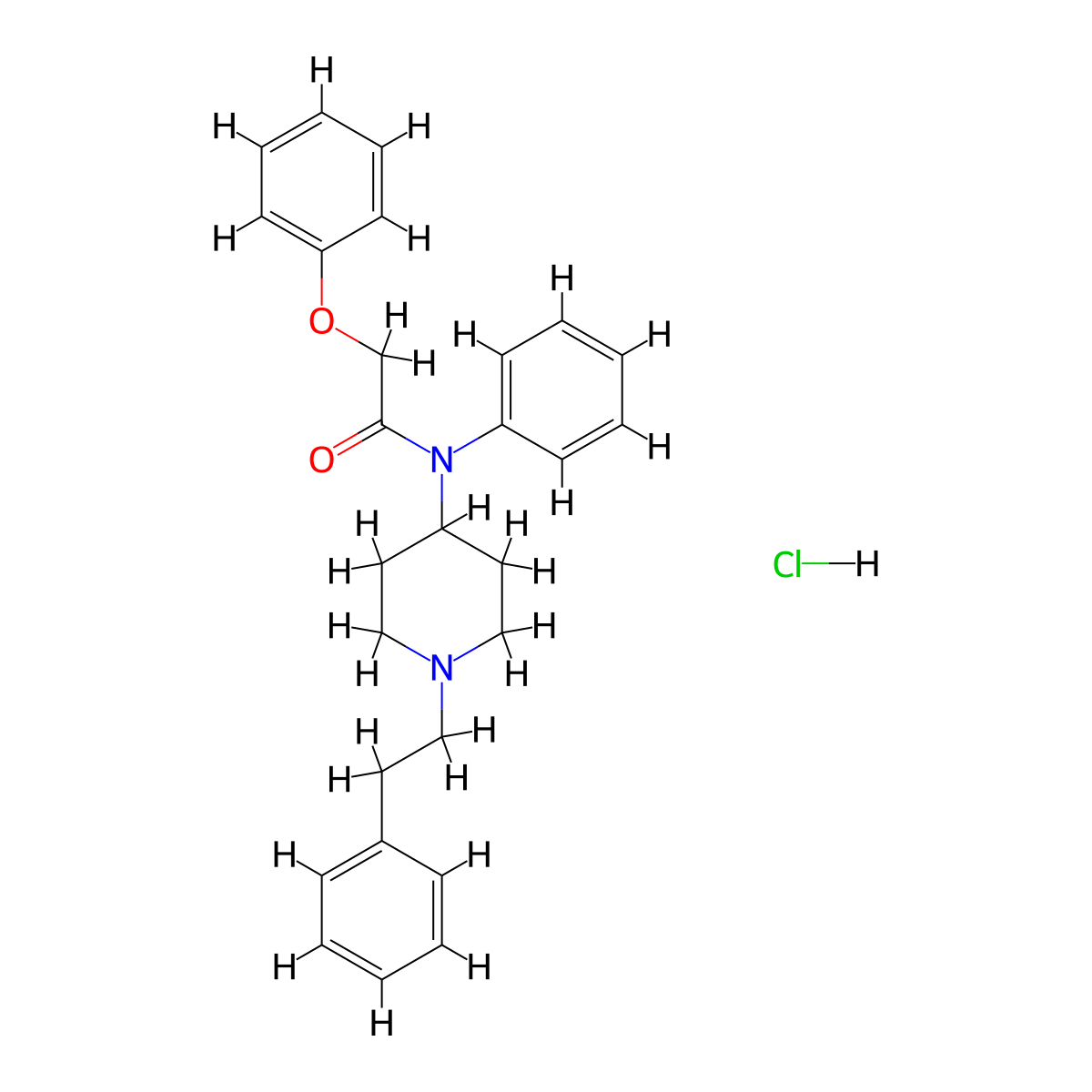 Phenoxyacetyl fentanyl (hydrochloride) molecular structure, CAS 2749299-63-4
