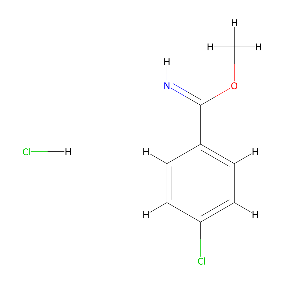 Methyl 4-chlorobenzimidate hydrochloride molecular structure, CAS 274932-39-7