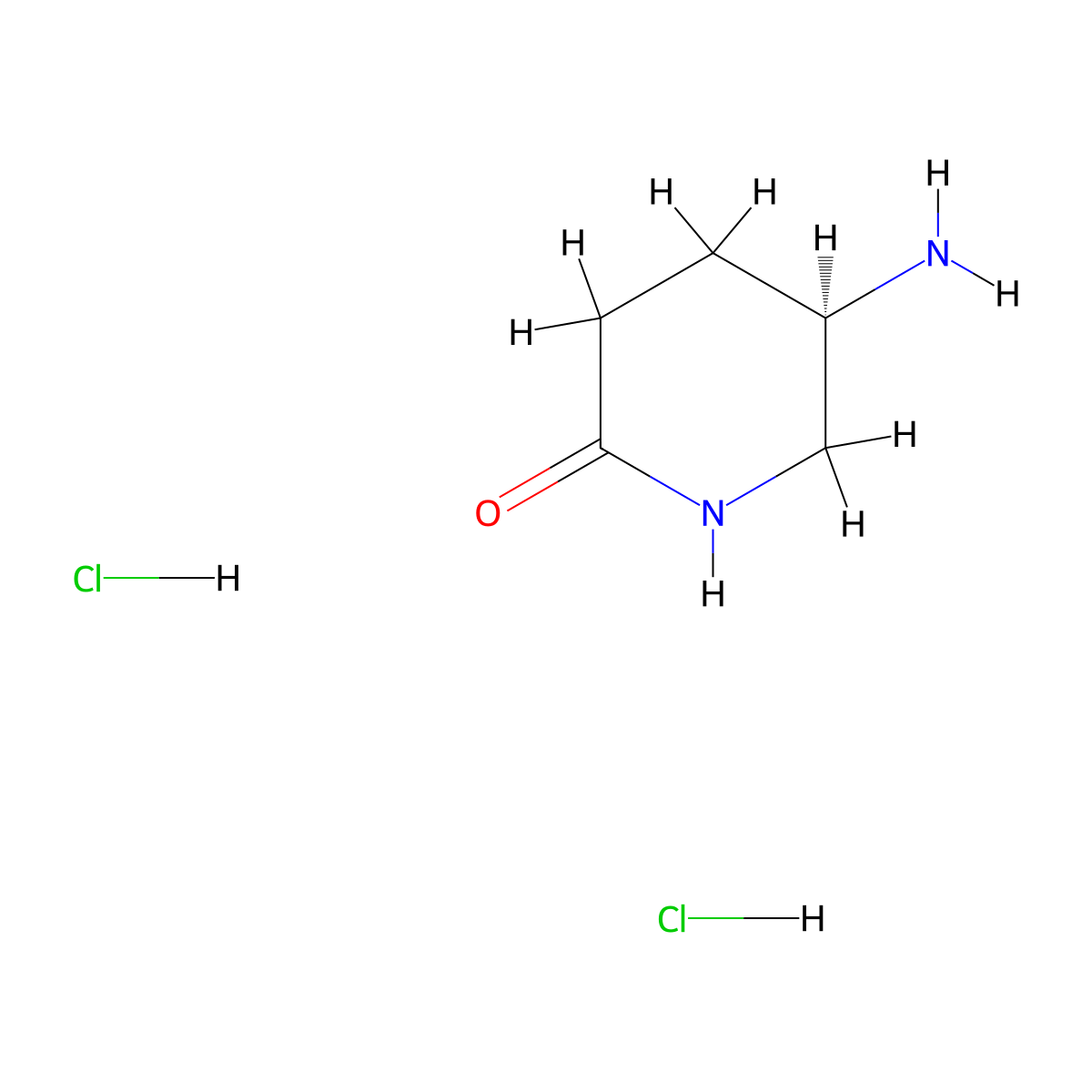 (5R)-5-aminopiperidin-2-one dihydrochloride molecular structure, CAS 2749322-62-9
