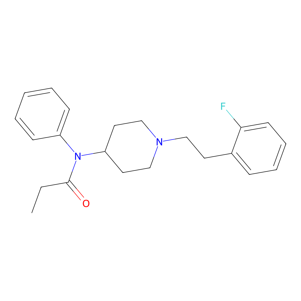 N-{1-[2-(2-Fluorophenyl)ethyl]piperidin-4-yl}-N-phenylpropanamide molecular structure, CAS 2749327-13-5